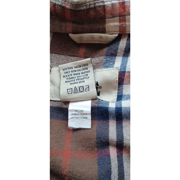 VTG Old Mill Flannel Lined Shirt Jacket Mens Sz XL Rugged Khaki Canvas Workwear - Picture 6 of 6